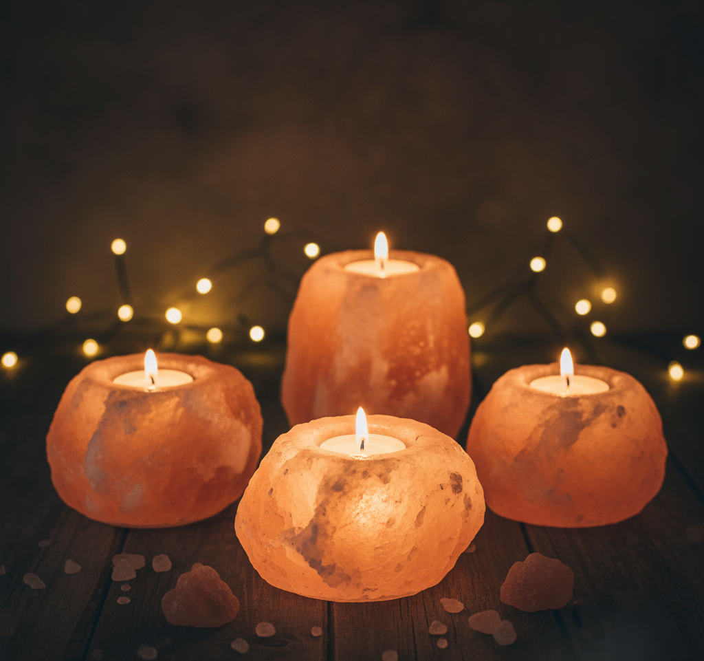 Himalayan salt candle holders