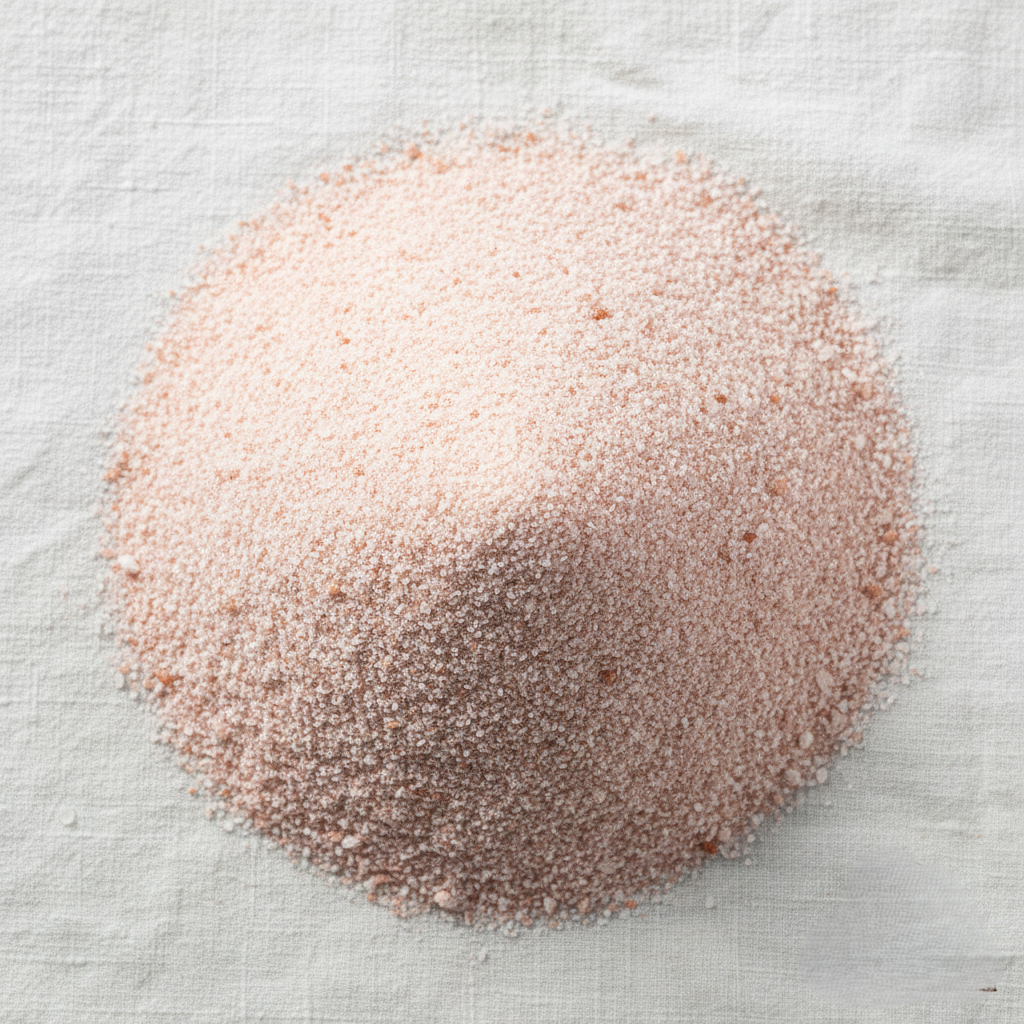 Fine Himalayan salt powder with natural pink coloring